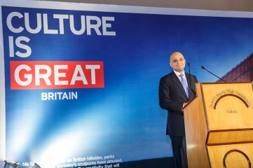 UK culture secretary Sajid Javid photographed on a trade visit to India (Photo: British High Commission, New Delhi)