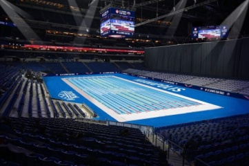 Lucas Oil Stadium in Indianapolis is hosting the 2024 US Olympic Swimming Trials in June (Photo Credit: USA Swimming)