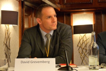 David Grevemberg (left), CEO of the Commonwealth Games Federation pictured speaking at HOST CITY Bid to Win