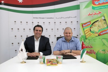 Nasser Majali, Secretary General of the Jordan Olympic Committee and Ihab Al Shorafa, CEO of Tasali Jordanian Trading Institute