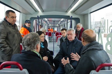 Moscow’s Mayor Sergei Sobyanin visiting a tramway depot in Moscow (Photo: RIA Novosti, under Creative Commons: http://bit.ly/1lZG61x)