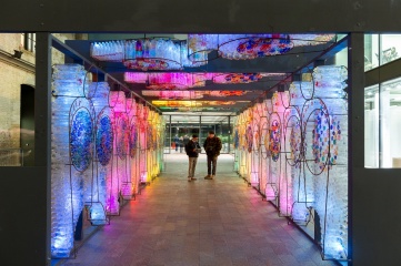 Litre of Light by Mick Stephenson at Lumiere London 2016, produced by Artichoke and supported by the Mayor of London (Photo: Will Eckersley)